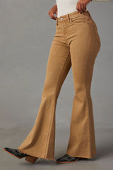 Autumn Denim High Rise Pocket Bell Stretchy Pants