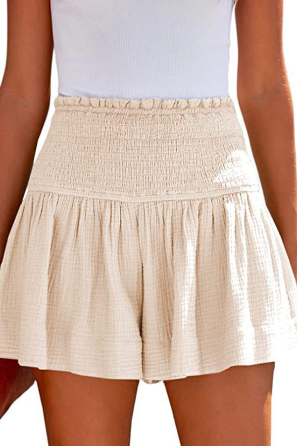 Too Hot Linen Blend Smocked Waist Shorts