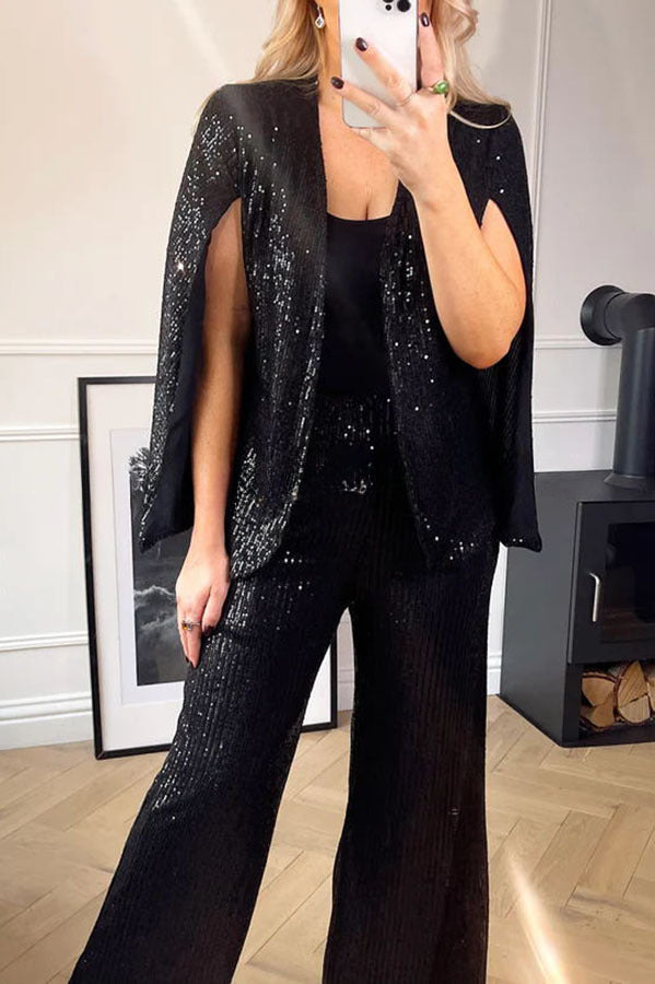 Special Festive Wear Sequin Cape Blazer