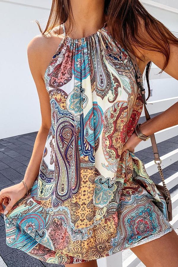 Hot Fun Paisley Ethnic Print Dress