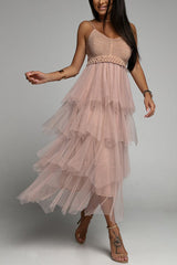 Type of Elegance Crochet Tulle Maxi Dress