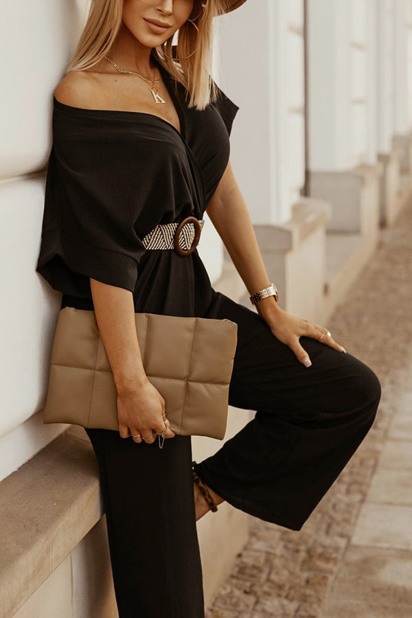 Daytime Diva Belted Wrap Relaxed Jumpsuit