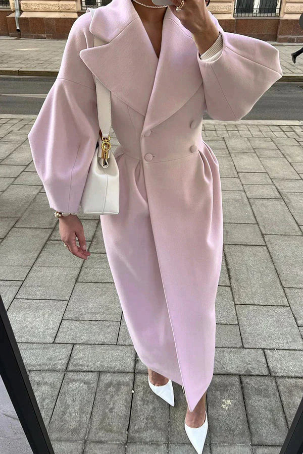 Winter Glam Contour Turndown Collar Maxi Coat