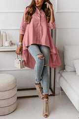 Dina Asymmetric Hem High Low Layer Blouse