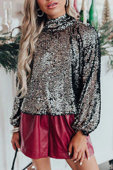 Mesmerizing Sight Sequin Back Open Draped Loose Top