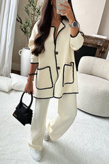 Easy To Style Edge Decorated Pocket Loose Fashion Jacket