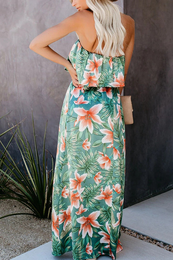 Fragrant Floral Off The Shoulder Maxi Dress