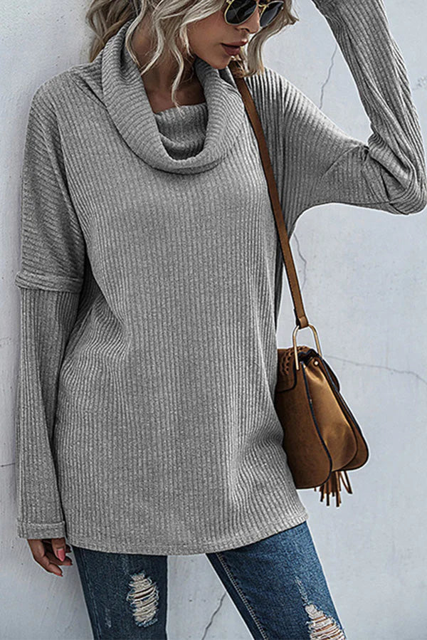 Pile Collar Long-sleeved Knit Bottoming Shirt