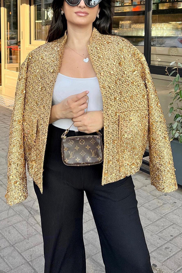 Golden Times Sequin Pocket Relaxed Jacket