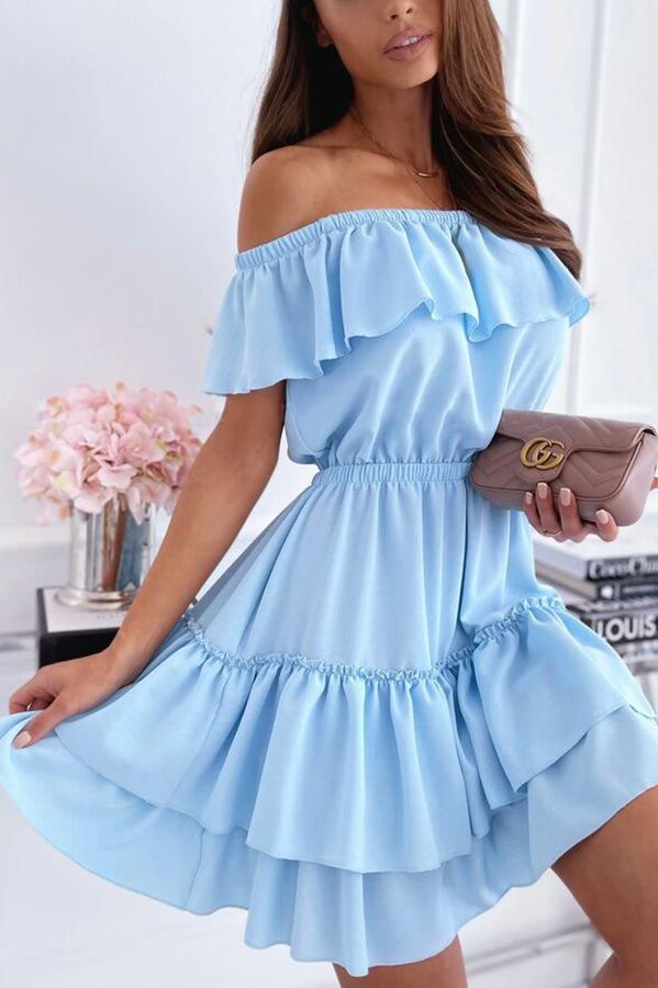 Waves Will Fade Off The Shoulder Dress