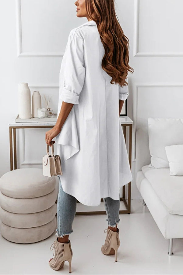 Dina Asymmetric Hem High Low Layer Blouse