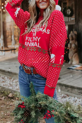 Merry Christmas Ya Filthy Animal Long Sleeve Pullover Sweater