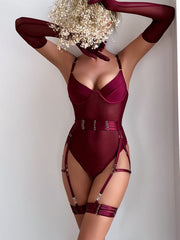 Bandage Burgundy Teddy 3 Piece Set MSL016