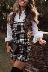 Ready for Denver Stitching Plaid Shirt Dress