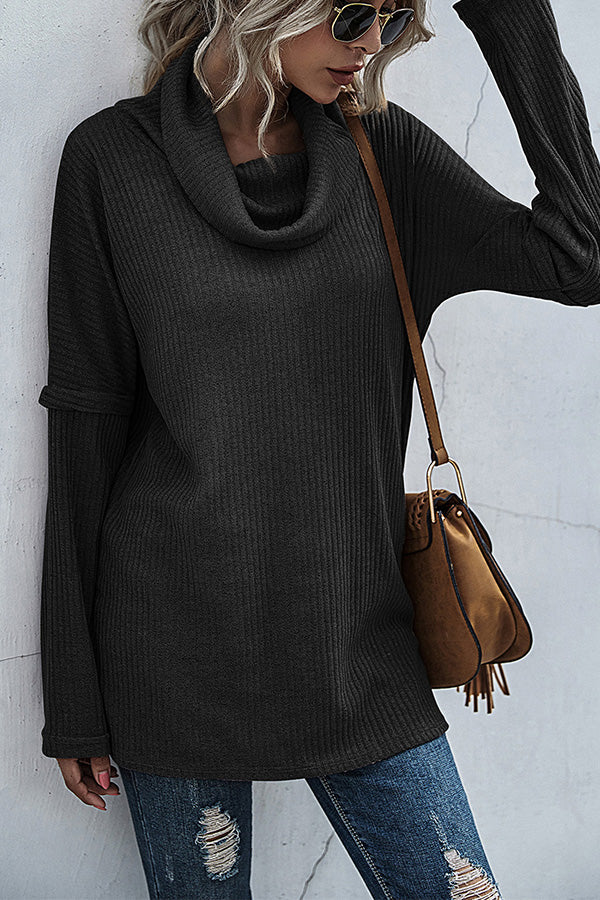 Pile Collar Long-sleeved Knit Bottoming Shirt