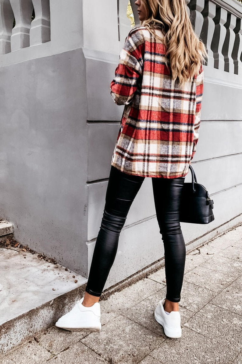 Women's Plaid Jacket Coat