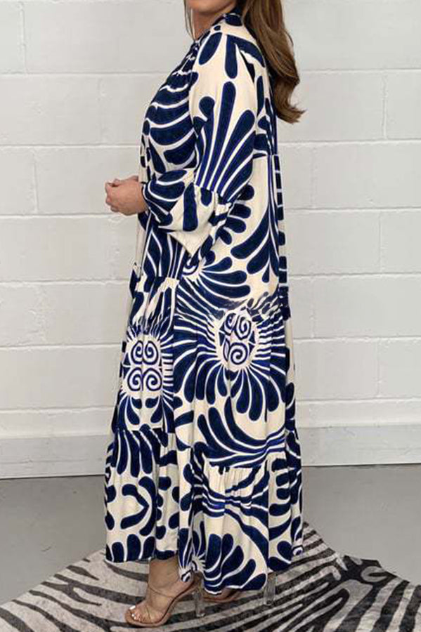 Budding Beauty Printed Swing Loose Maxi Dress