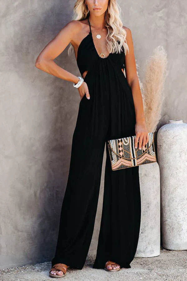 Brave Soul Halter Neck Wide Leg Jumpsuit