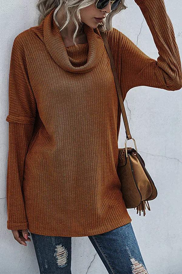 Pile Collar Long-sleeved Knit Bottoming Shirt