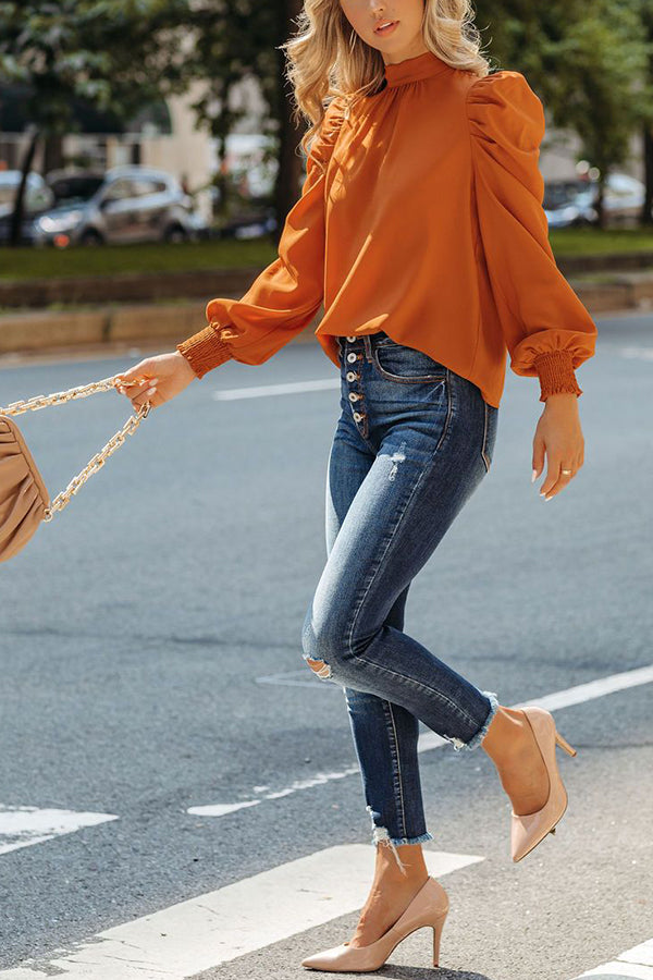 Chance At Happiness Statement Sleeve Blouse