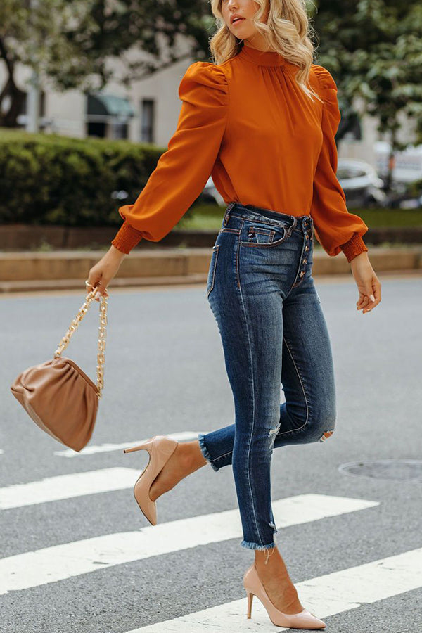 Chance At Happiness Statement Sleeve Blouse