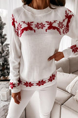 Women's Snowflake Long-sleeved Knitted Christmas Jumper Sweater