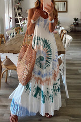 Breath of Fresh Air Tie-dye Printed A-line Maxi Dress