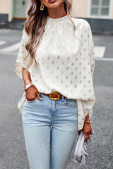 Eliana Polka Dot Print Dolman Sleeve Loose Blouse