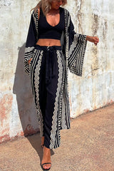 Got It Good Ethnic Print Elastic Waist Pocketed Pants