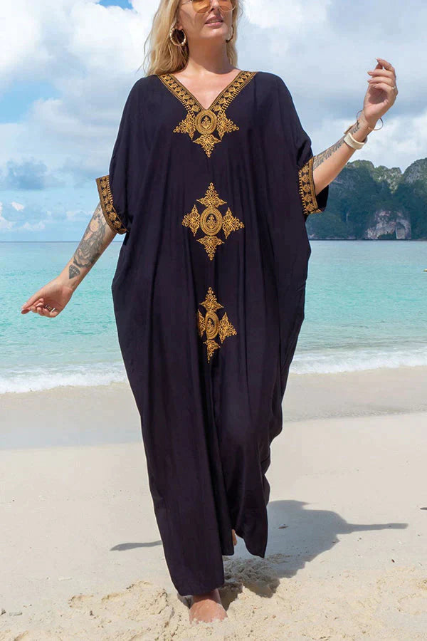 Patio Days Embroidery Vacation Cover-up