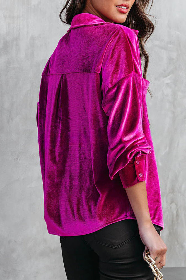 Buase Surprising Pocket Button Velvet Shirt