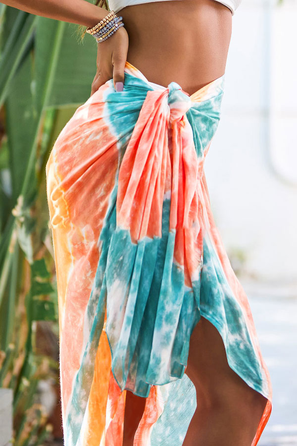 Beach Holiday Tie-dye Print Skirt