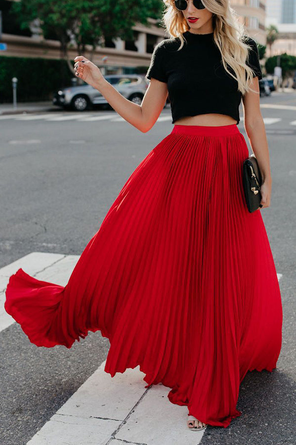 For Eternity Pleated Maxi Skirt