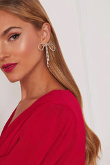Rhinestone Bow Earrings