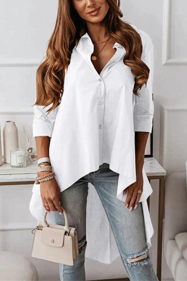 Dina Asymmetric Hem High Low Layer Blouse