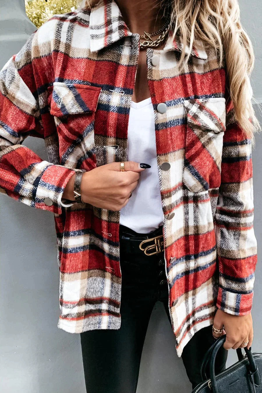 Women's Plaid Jacket Coat