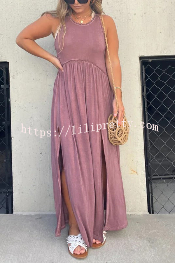 Slit Casual Simple Loose Maxi Dress