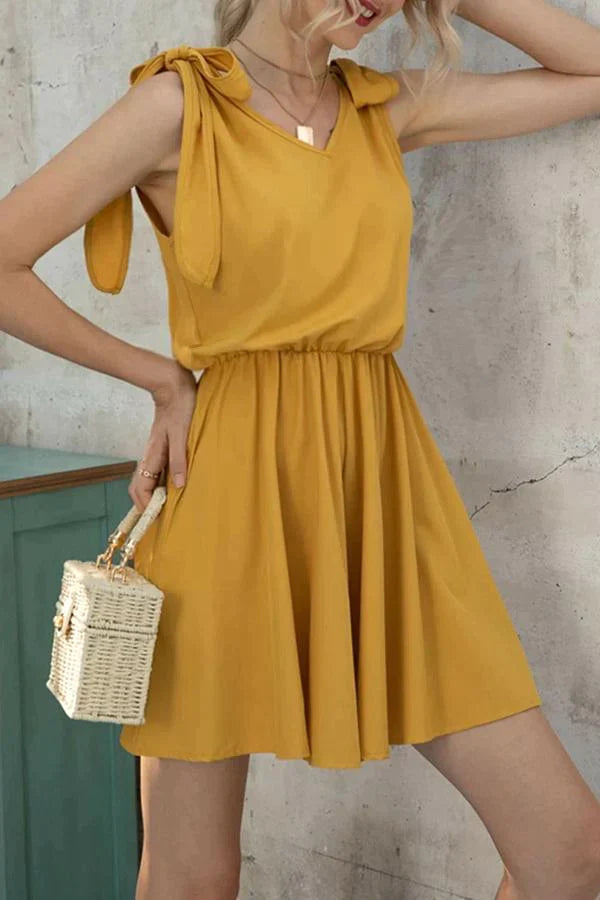 Girly Tie-shoulder Wide-leg Romper