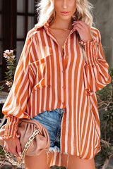 Crazy for Striped Oversized Smocked Blouse