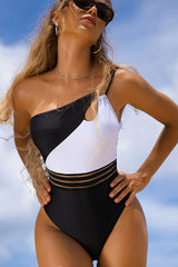 Tulum Time See-through Colorblock One-piece Swimsuit