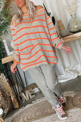 Warm Wishes Pocketed Striped Loose Sweater