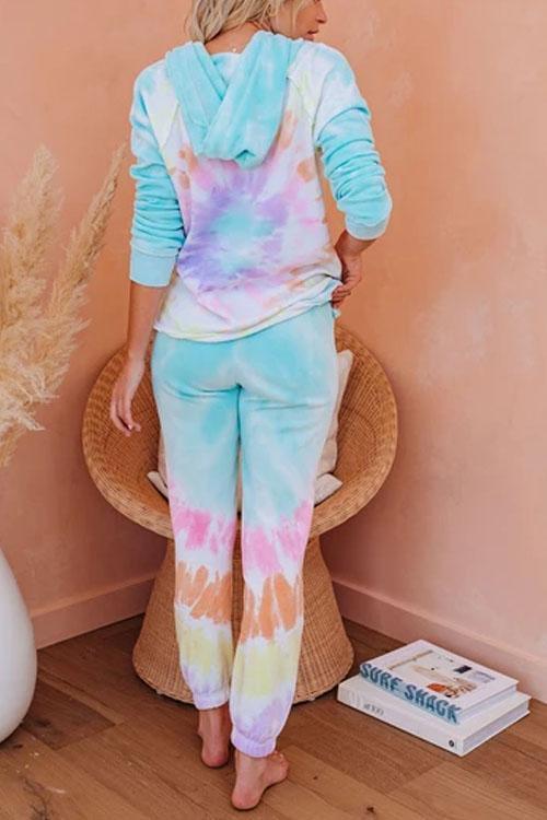 Tie Dye Flower Casual Hoodie