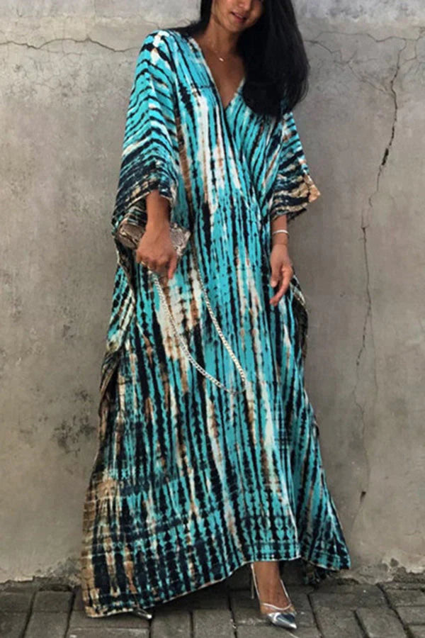 Live Freely Tie Dye Boho Loose Cover-up Dress