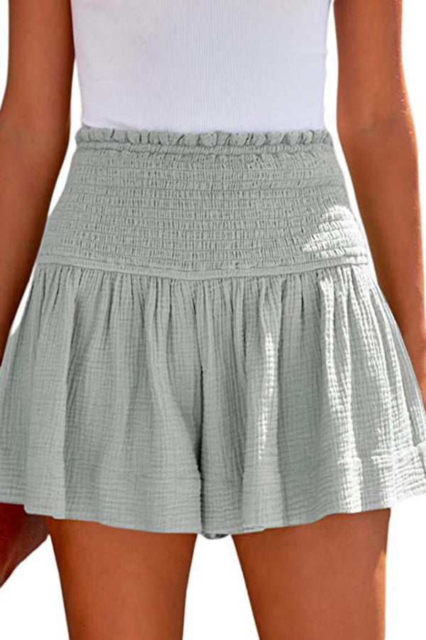 Too Hot Linen Blend Smocked Waist Shorts