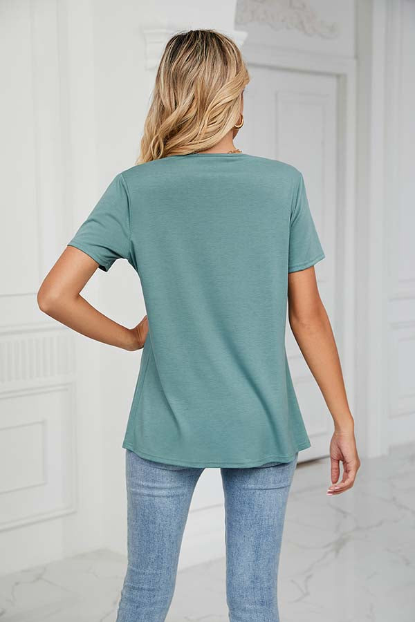 Something Casual Cowl Neck Wrap T-shirt