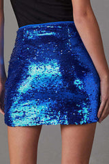 Make It Happen Sequin Wrap Ruched Mini Skirt