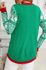 Christmas Print Crew Neck Long Sleeve Sweater