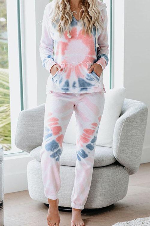 Tie Dye Flower Casual Hoodie