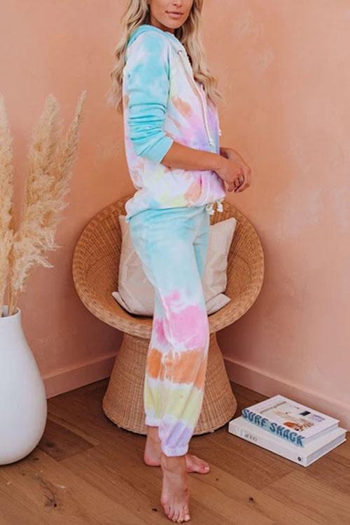 Tie Dye Flower Casual Hoodie