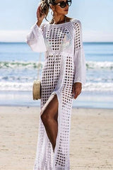 Beachside Retreat Crochet Cover-Up Dress